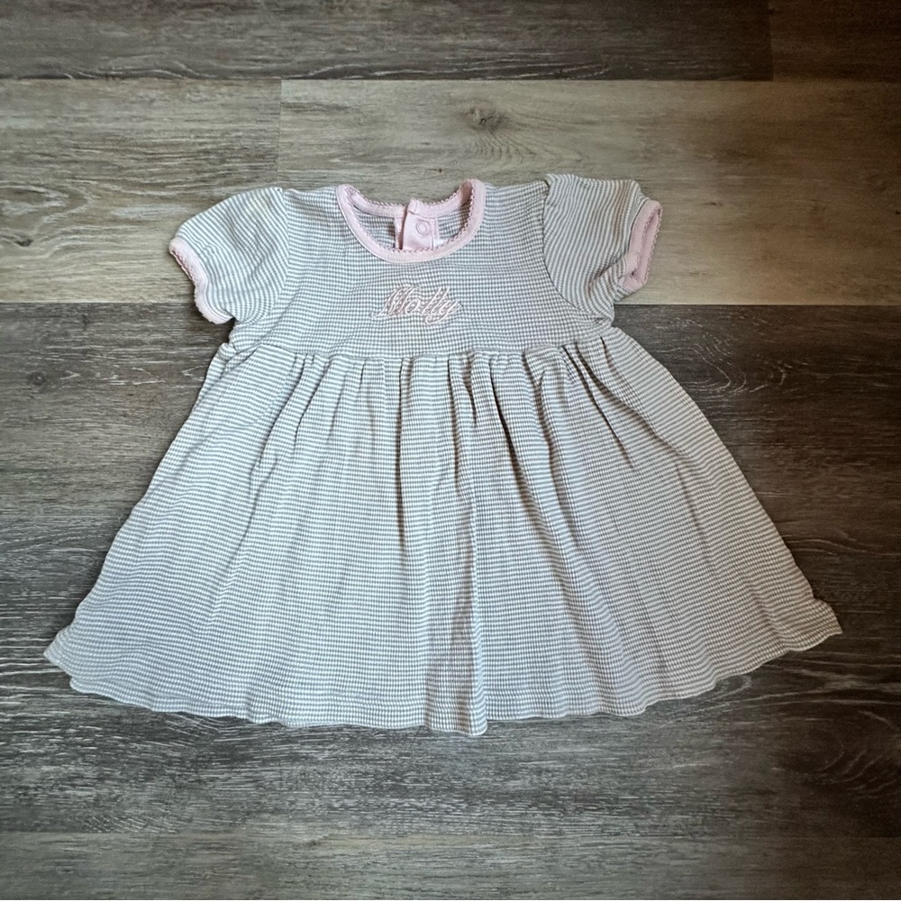 Baby & Child Restoration Hardware Gray Babydoll Dress with Flutter Sleeves 6-12M
